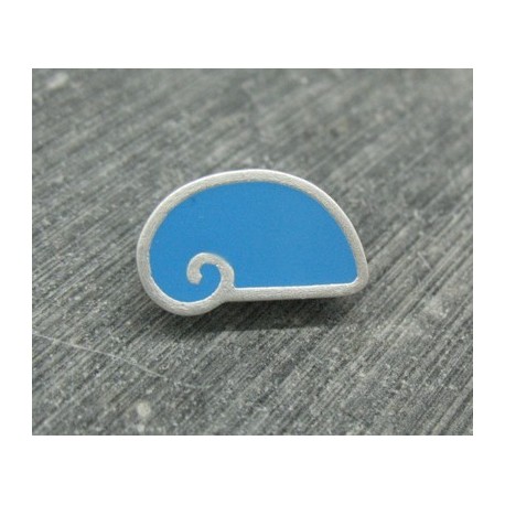 Bouton escargot stylé bleu azur gris 18mm