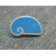 Bouton escargot stylé bleu azur gris 25mm