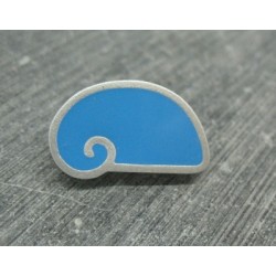 Bouton escargot stylé bleu azur gris 25mm