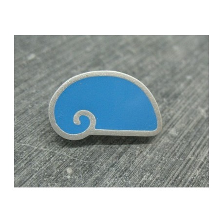 Bouton escargot stylé bleu azur gris 25mm