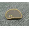 Bouton escargot stylé gris or 22mm