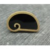 Bouton escargot stylé noir or 22mm