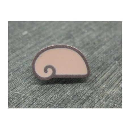 Bouton escargot stylé rose gris 18mm