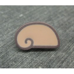 Bouton escargot stylé rose gris 22mm