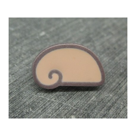 Bouton escargot stylé rose gris 22mm