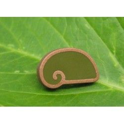 Bouton escargot stylé vert or 22mm