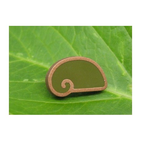 Bouton escargot stylé vert or 22mm