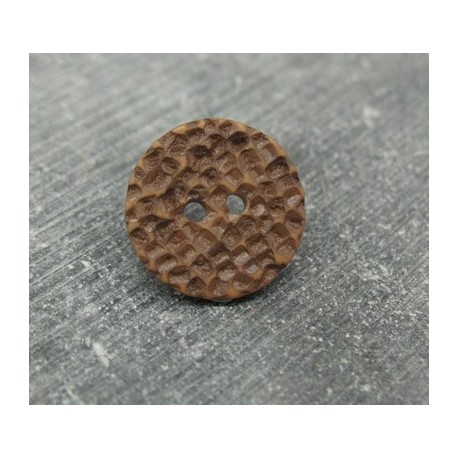 Bouton martelé chocolat 18mm