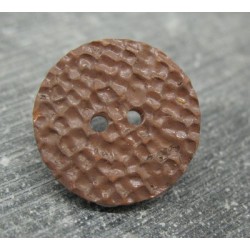 Bouton martelé chocolat 21mm