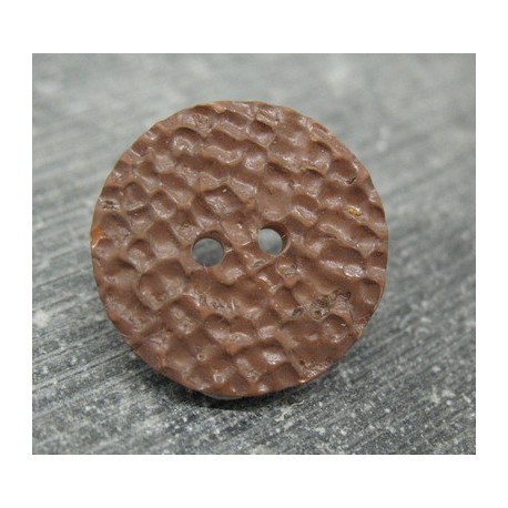 Bouton martelé chocolat 21mm