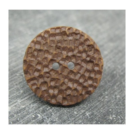 Bouton martelé chocolat 23mm