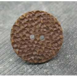Bouton martelé chocolat 26mm