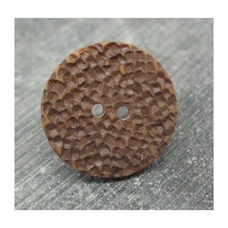 Bouton martelé chocolat 26mm