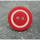 Bouton bicolore rouge blanc 18mm