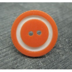 Bouton bicolore orange blanc 22mm