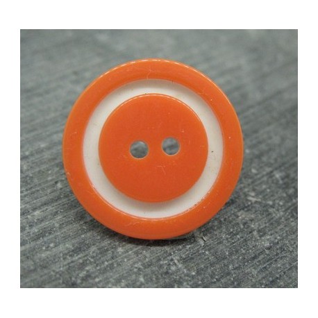 Bouton bicolore orange blanc 22mm