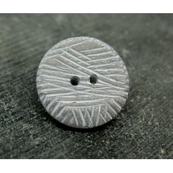 Bouton strié gris blanc 22mm