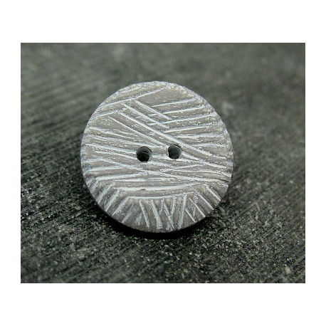 Bouton strié gris blanc 22mm