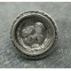 Bouton métallisé cercle martelé vieil argent 18mm