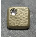 Bouton carré strass dore 13 mm b71