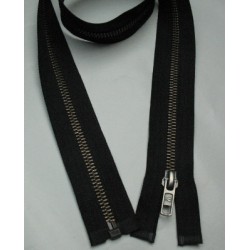 Zip métal noir M6 vieil argent de 50 à 75 cm