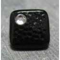 Bouton carré strass noir 13mm 