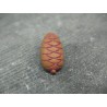 Bouton pomme de pin vison-fuschia 22mm