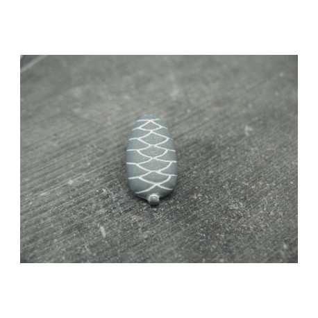 Bouton pomme de pin gris blanc 22mm