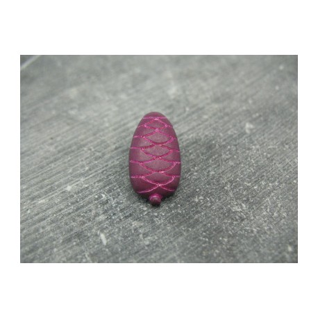 Bouton pomme de pin  violet fuschia 22mm