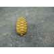 Bouton pomme de pin jaune blanc 22mm