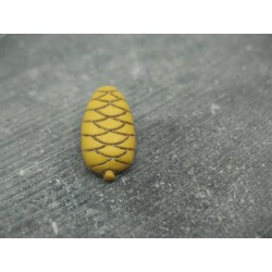 Bouton pomme de pin jaune noir  22mm