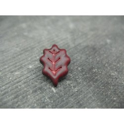 Bouton feuille de chêne bordeaux 18mm