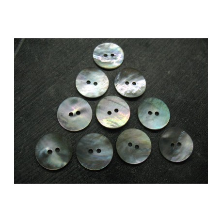 Lot 10 boutons nacre agoya naturel 18mm