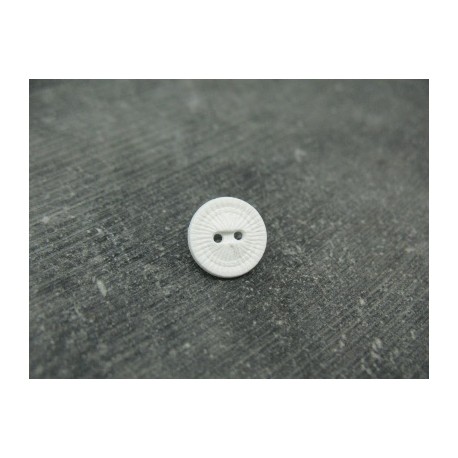 Bouton blanc strié soleil 12mm