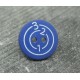 Bouton cible 123 bleu roy 15mm