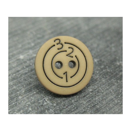 Bouton cible 123 beige 15mm