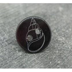 Bouton nacre rivière coquillage ebene 15mm