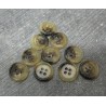 Lot de 10 boutons imitation corne semi translucide 12mm