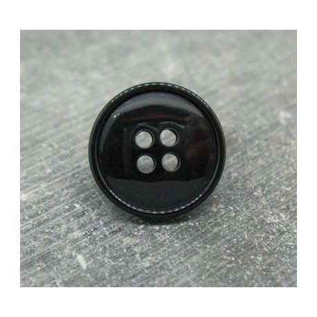 Bouton noir brillant 20mm