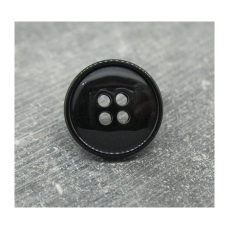 Bouton noir brillant 20mm