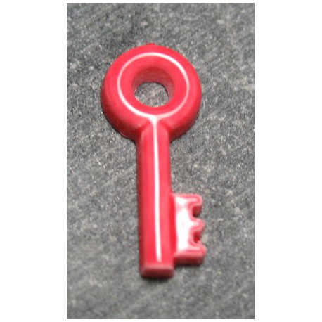 Bouton clef rouge 18mm 