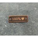 Plaque métal cuivre coeur 100% Love