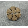 Bouton coco fleur striée naturel 21mm