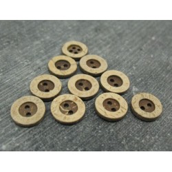 Lot 10 boutons coco naturel 12mm