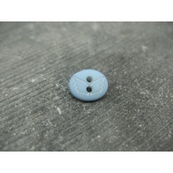 Bouton papillon oval bleu blanc 12mm