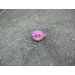 Bouton poisson rose jaune 15mm