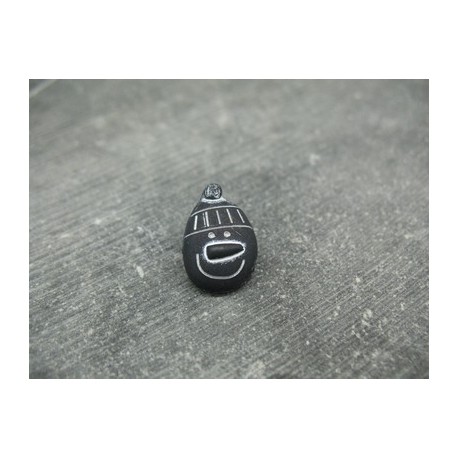 Bouton bonhomme de neige noir blanc 18mm