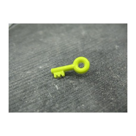 Pendentif clef verni émaillé vert anis 18mm