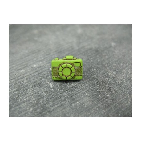 Bouton appareil photo vert noir 13mm