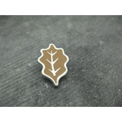 Bouton feuille de chêne argent caramel 22mm